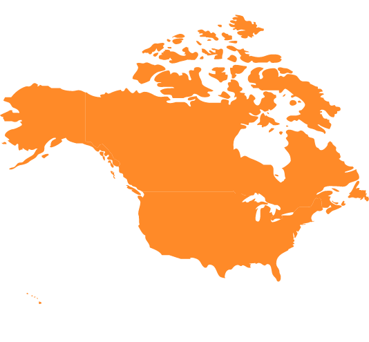 USA and Canada map