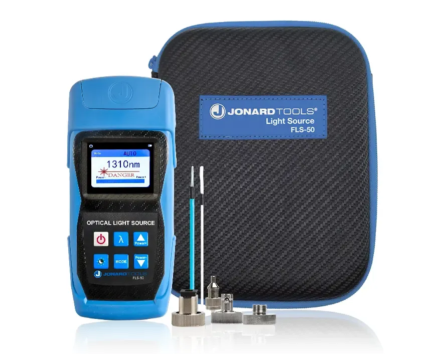 Jonard Tools FLS-50 Optical Light Source with FC/LC/SC Adapters for PC/UPC Connectors
