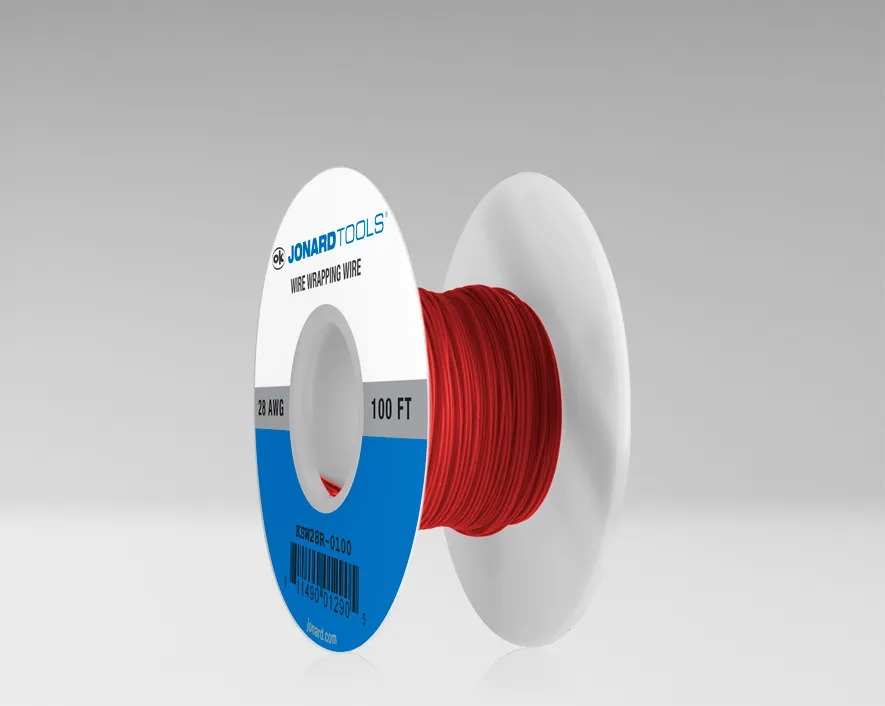 KSW28R-0100 - 28 AWG Kynar® Wire CSW, Low Strip Force, Red, 100 ft
