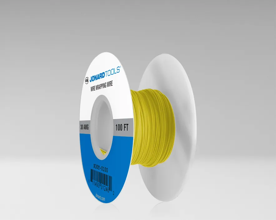 R30Y-0100 - 30 AWG Kynar® Wire, Yellow, 100 ft