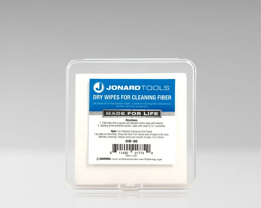 DW-90 - Dry Wipes for Cleaning Fiber