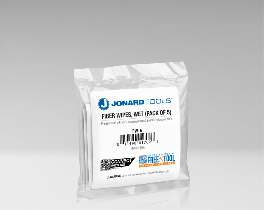 FW-5 - Fiber Wipes, Wet (Pack of 5)