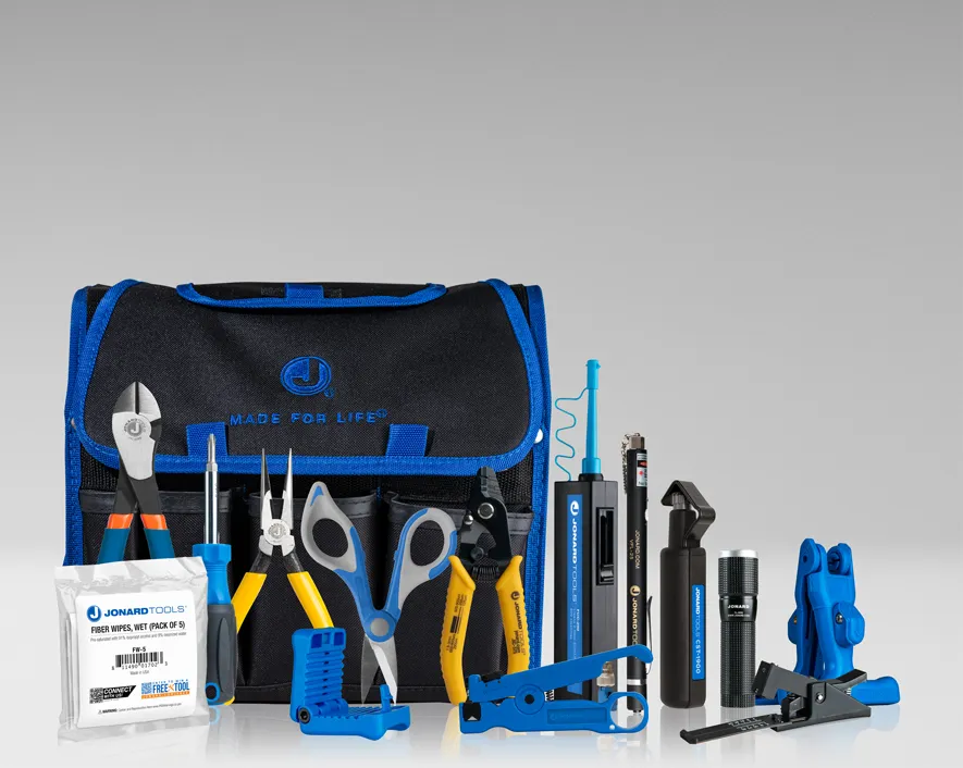 TK-150 - Fiber Prep Kit with Connector Cleaner, Fiber Cleaver, & Visual Fault Locator