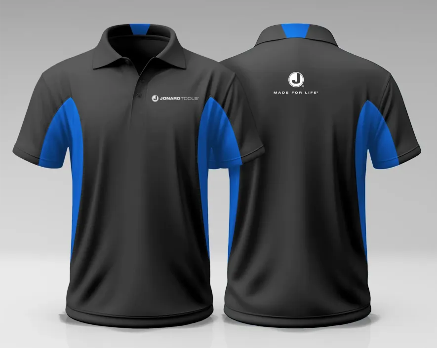 MKT-POLOBLK-MSM - Jonard Tools Polo Black/Blue Shirt (Men's Size Small)
