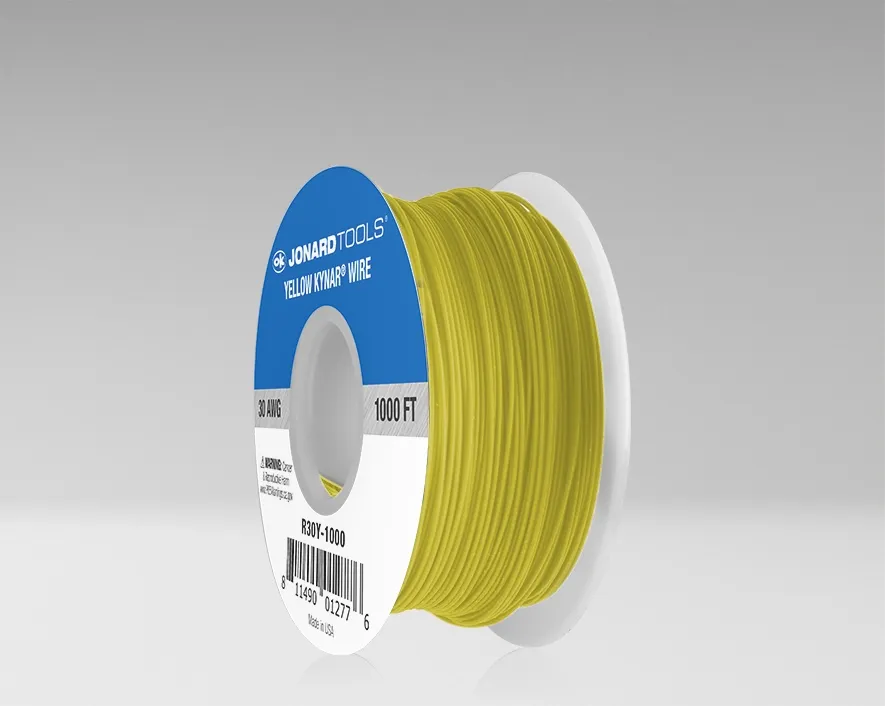 R30Y-1000 - 30 AWG Kynar® Wire, Yellow, 1000 ft