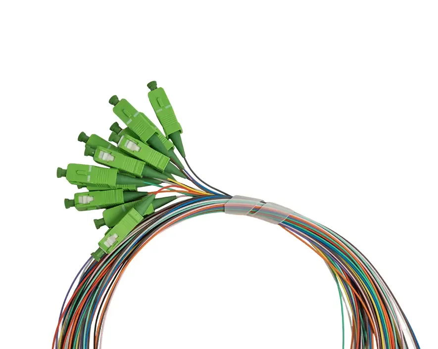 SPT-SCA3/12 - Pigtail, 3m, SC/APC, G657A1, Pack of 12 Colored Fibers
