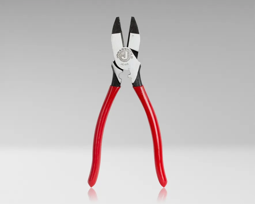 JIC-685 - Lineman's Pliers with Fish Tape Puller & Crimper