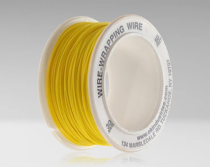 R-30Y-0050 - 30 AWG Kynar® Wire, Yellow, 50 ft