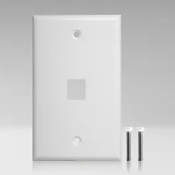 Single Gang Keystone 1 Port Wall Plate, 10 Pack