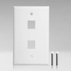 Single Gang Keystone 2 Port Wall Plate, 10 Pack