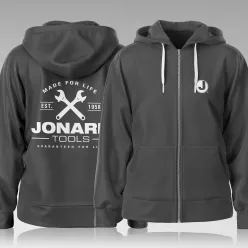 Gray Zip-Up Hoodie - Crossed Wrench Design (S)