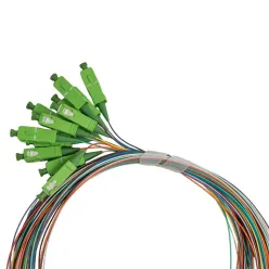 Pigtail, 3m, SC/APC, G657A1, Pack of 12 Colored Fibers