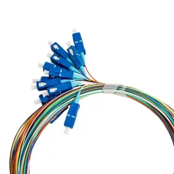 Pigtail, 3m, SC/UPC, G657A1, Pack of 12 Colored Fibers