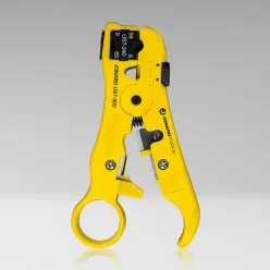 Universal Cable Stripping Tool with Cable Stop for COAX, Network, and Telephone Cables